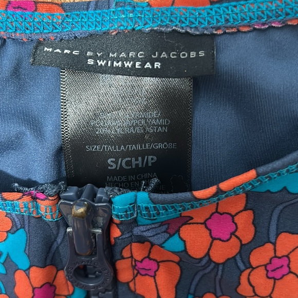 Marc Jacob Two Piece Diver Loom Swimsuit bikini set size small blue and orange - Picture 6 of 14